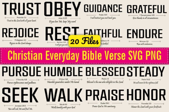 Christian Everyday Bible Verse SVG PNG for Graphics