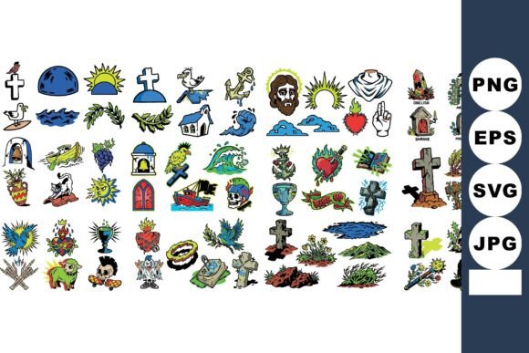 Christian Pilgrimage Flash Grid: Ideal Graphics for Illustrations