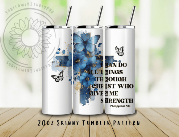 Elegant Philippians 4:13 Tumbler Graphics
