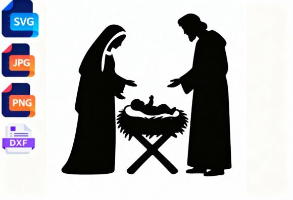 Elevate Your Graphics and Crafts with Nativity Scene SVG