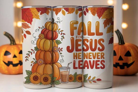 Fall for Jesus Coffee Pumpkin Tumbler Graphics