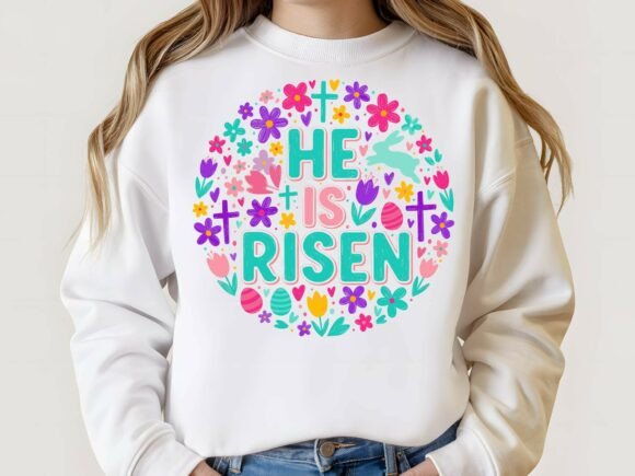 He is Risen Easter Christian SVG: A Versatile Graphic Template