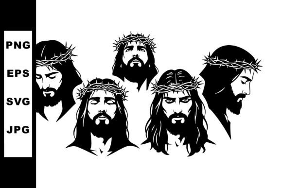 Jesus Christ Face Silhouette: A Solemn Graphics Asset