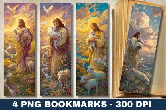 Jesus Good Shepherd Lamb Bible Bookmark Graphics