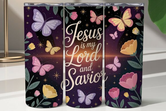 Jesus Savior Butterfly Tumbler Wrap: A Graphics Gem