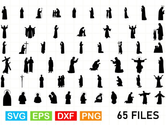 Jesus Silhouette Bundle: A Versatile Graphics and Illustrations Set
