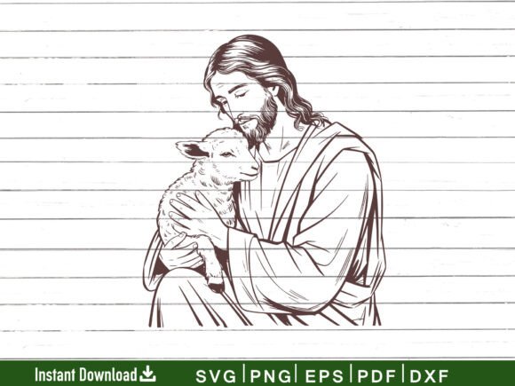 Jesus with Lamb SVG: A Versatile Graphics Asset for Crafts