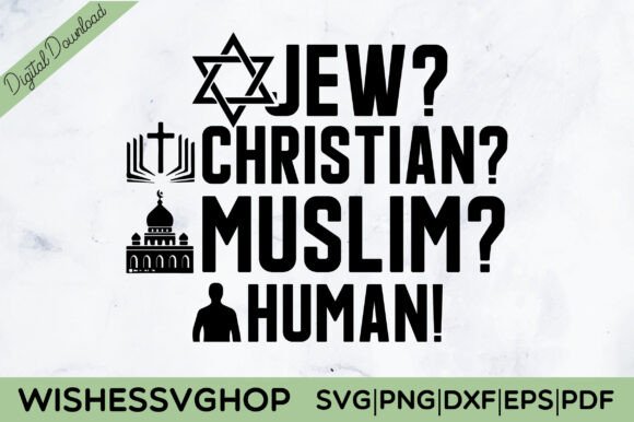 Jew Christian Muslim Human SVG PNG for Local Business Graphics