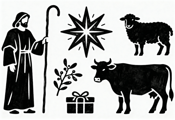 Review: Nativity Scene Clip Art Jesus Sheep Cow