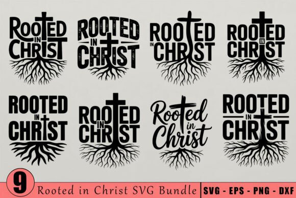 Rooted in Christ SVG Bundle: A Versatile Graphics Asset for Crafts