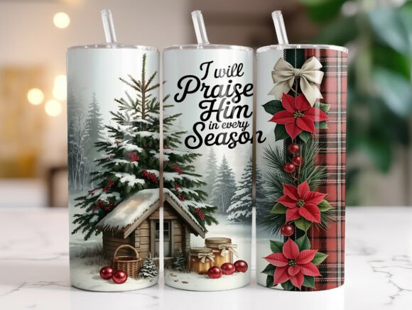 Rustic Christian Christmas Tumbler Wrap: A Graphics Gem