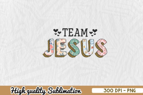 Team Jesus Colorful Sublimation PNG for Crafts & Graphics